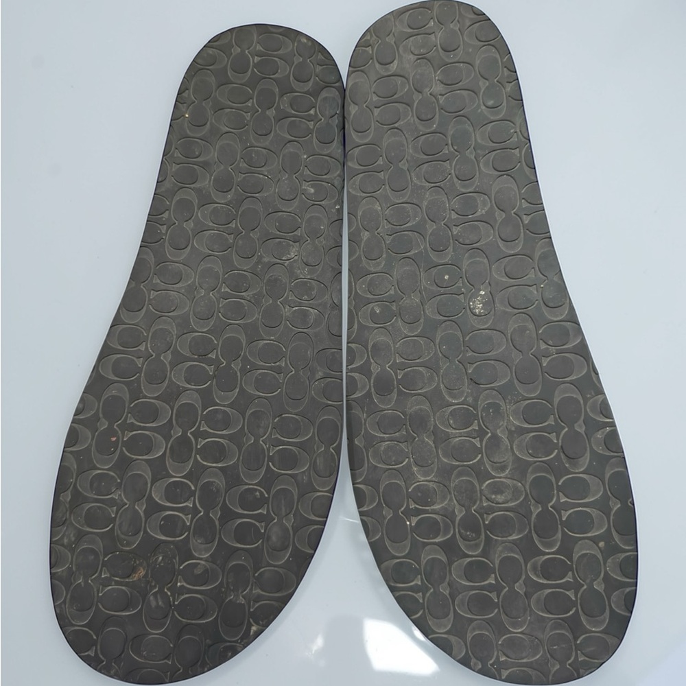 COACH Retail $128 Charcoal Signature “C” Coated Canvas Sandals. UNISEX. Size 43. - Picture 5 of 8